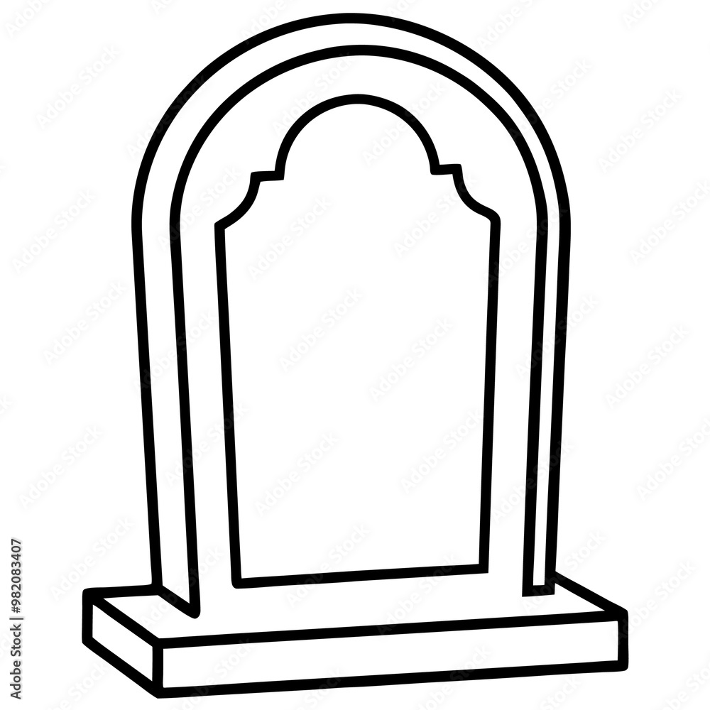 headstone outline coloring book page line art drawing headstone outline coloring book page line art drawing