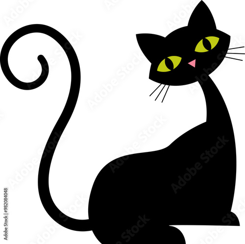 Handdrawn Lying Cat