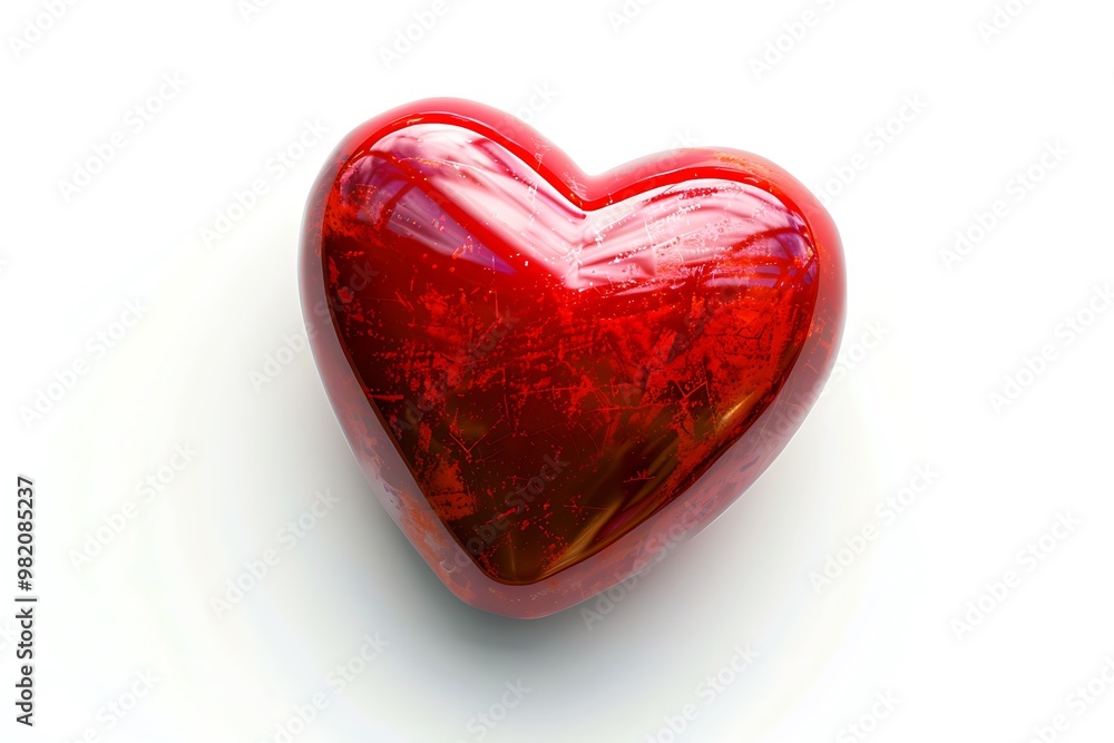 red heart icon a slight 3D effect perfectly centered on a pure white background red heart icon a slight 3D effect perfectly centered on a pure white background