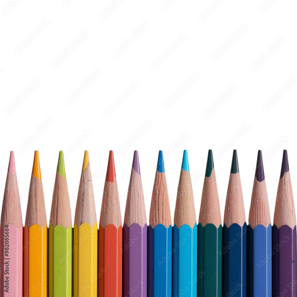 colored pencil photos lined up on a transparent background. It can be used as graphic design colored pencil photos lined up on a transparent background. It can be used as graphic design