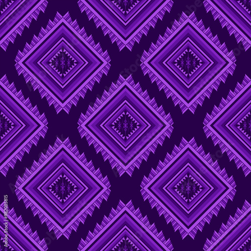 Purple Tribal vintage abstract geometric Ethnic pattern