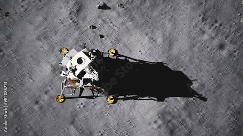 A Spaceship On The Moon Top View
