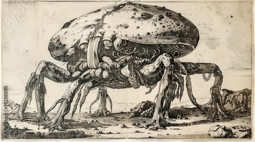 18th century etching of a future life form photo