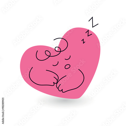 sleeping heart mascot snoring