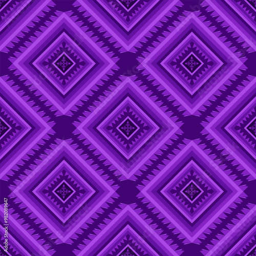Purple Tribal vintage abstract geometric Ethnic pattern