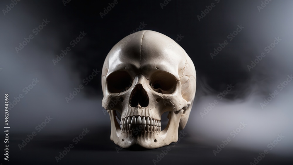 Fototapeta premium Skull, Bones, Man, Death, Teeth, Illustration