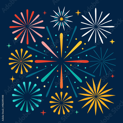 Wallpaper Mural Collection of Festive Fireworks Of Various Colors Arrangments Torontodigital.ca