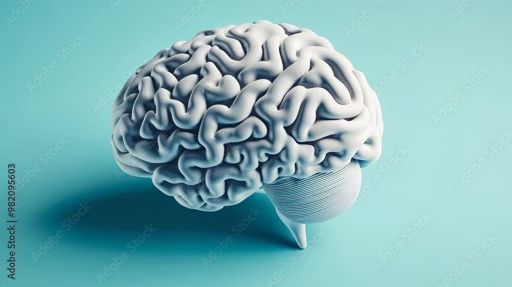A stylized, detailed rendering of a human brain A stylized, detailed rendering of a human brain