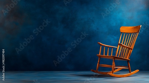 Old wooden rocking chair on an isolated background