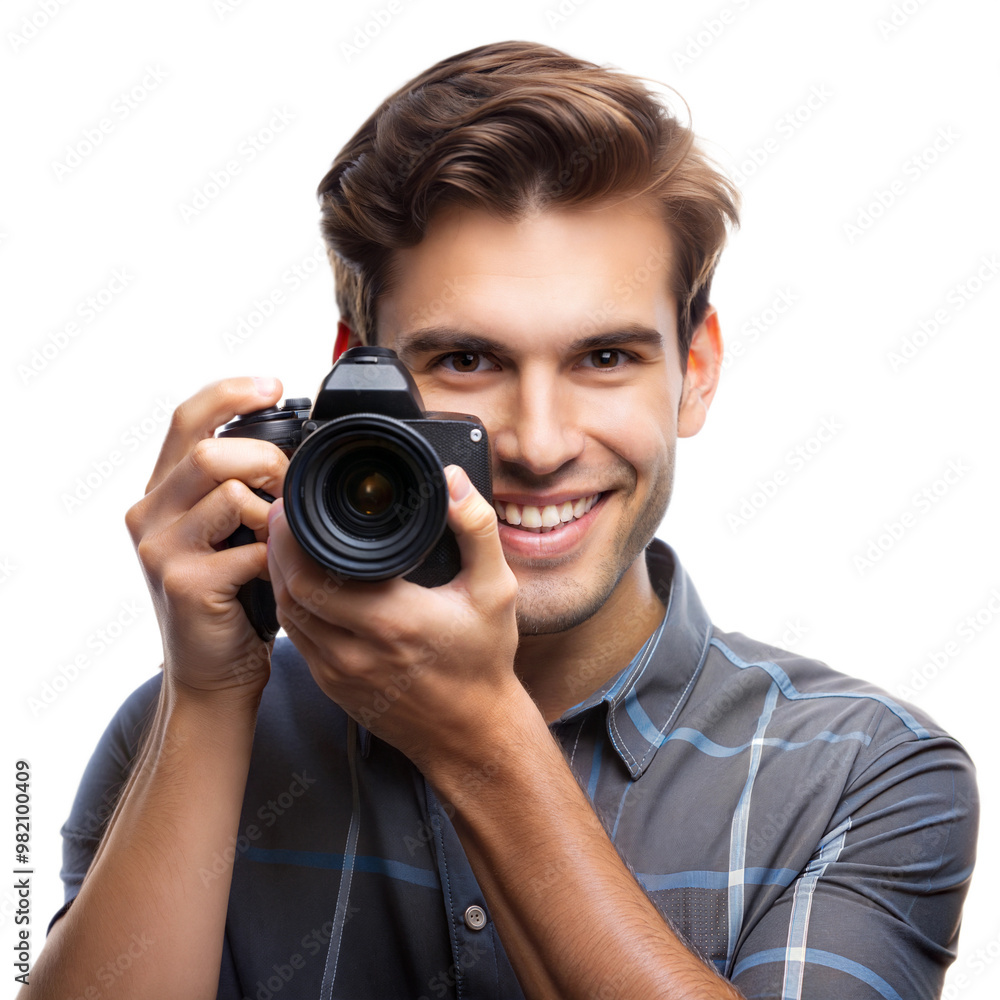 Man taking a photo with a professional camera Man taking a photo with a professional camera