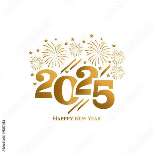  golden 2025 happy new year luxury gold wishes clipart sticker greetings background banner