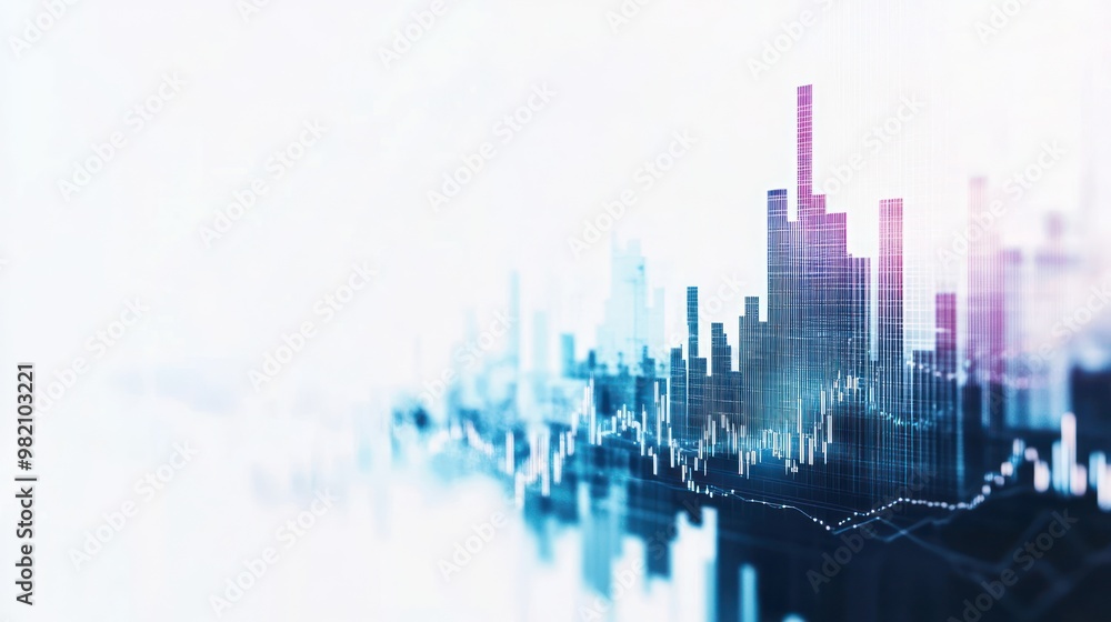 Obraz premium Abstract digital representation of data trends and analytics in a modern style.