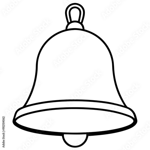 metal bell outline coloring book page line art drawing