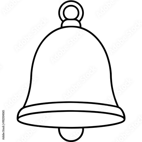 metal bell outline coloring book page line art drawing