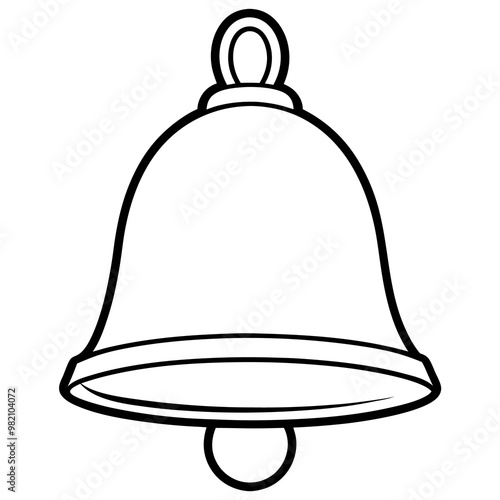 metal bell outline coloring book page line art drawing