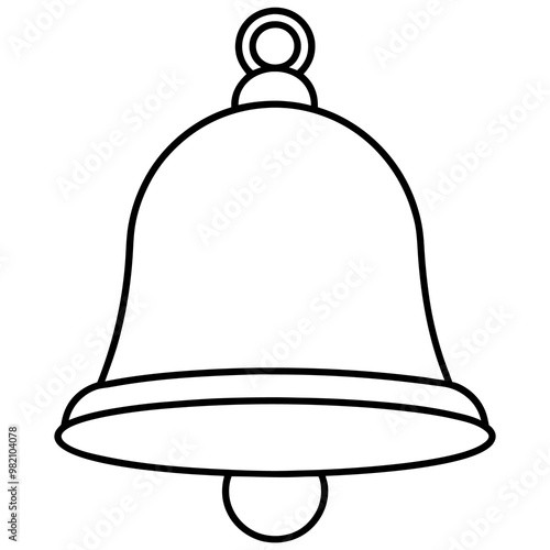 metal bell outline coloring book page line art drawing