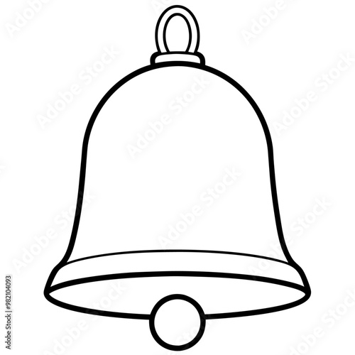 metal bell outline coloring book page line art drawing