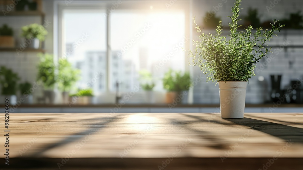 Blurred background of a modern, green-themed kitchen room with a natural wooden table top in focus, ideal for showcasing kitchen decor or product placement. Blurred background of a modern, green-themed kitchen room with a natural wooden table top in focus, ideal for showcasing kitchen decor or product placement.