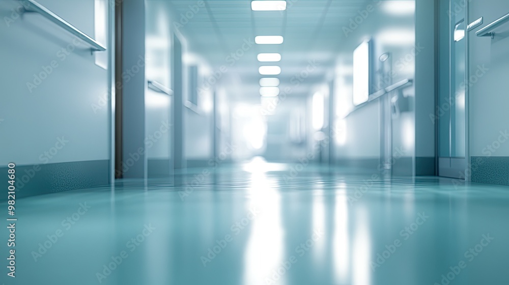 Blurry hospital clinic corridor with bright, sterile lighting, creating a defocused background ideal for medical presentations, healthcare brochures, or office visuals. Blurry hospital clinic corridor with bright, sterile lighting, creating a defocused background ideal for medical presentations, healthcare brochures, or office visuals.