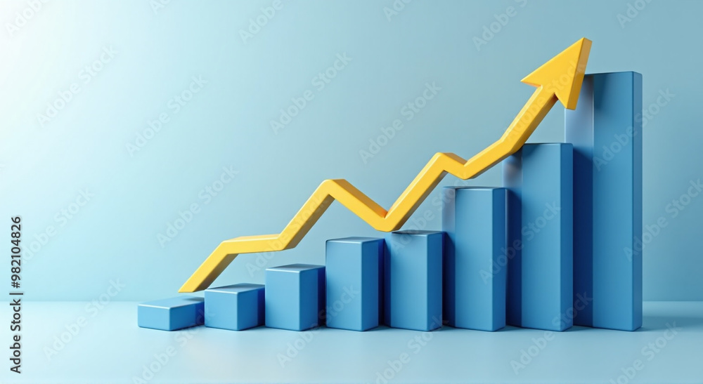 business graph with arrow