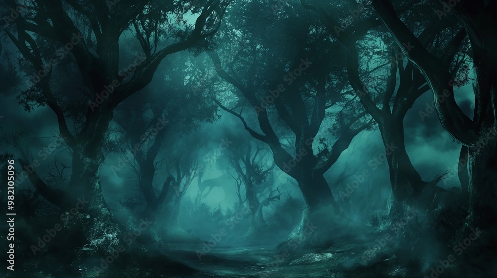 lost in the forrest, anime halloween background