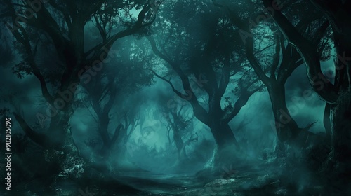 lost in the forrest, anime halloween background