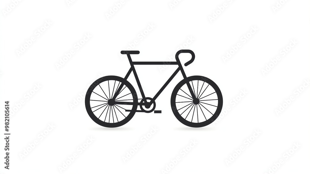 A simple black and white silhouette of a bicycle. A simple black and white silhouette of a bicycle.