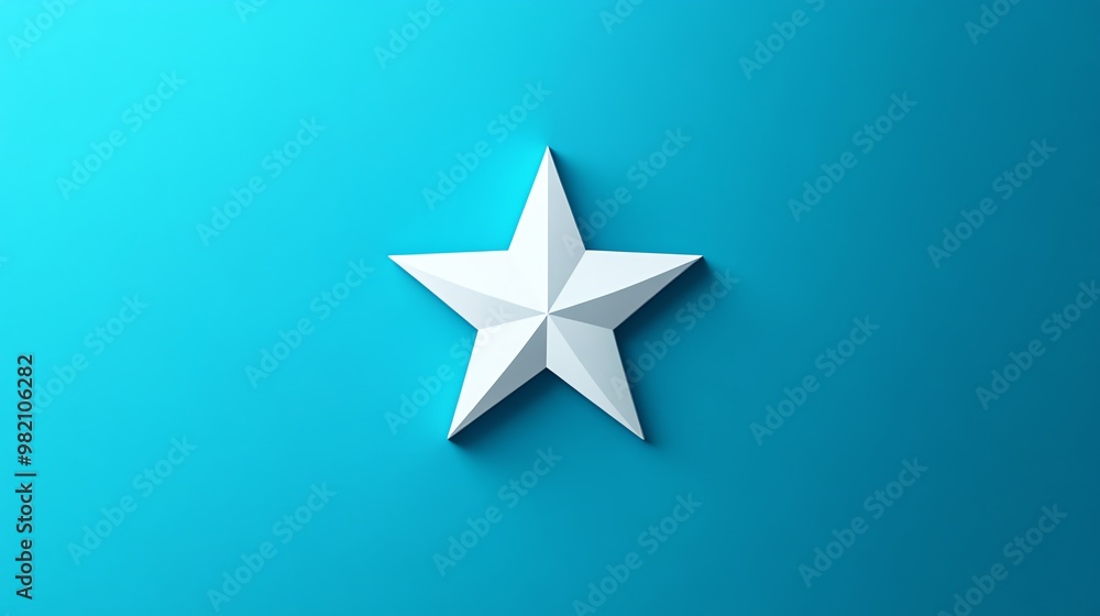 Obraz premium A white star on a blue background.