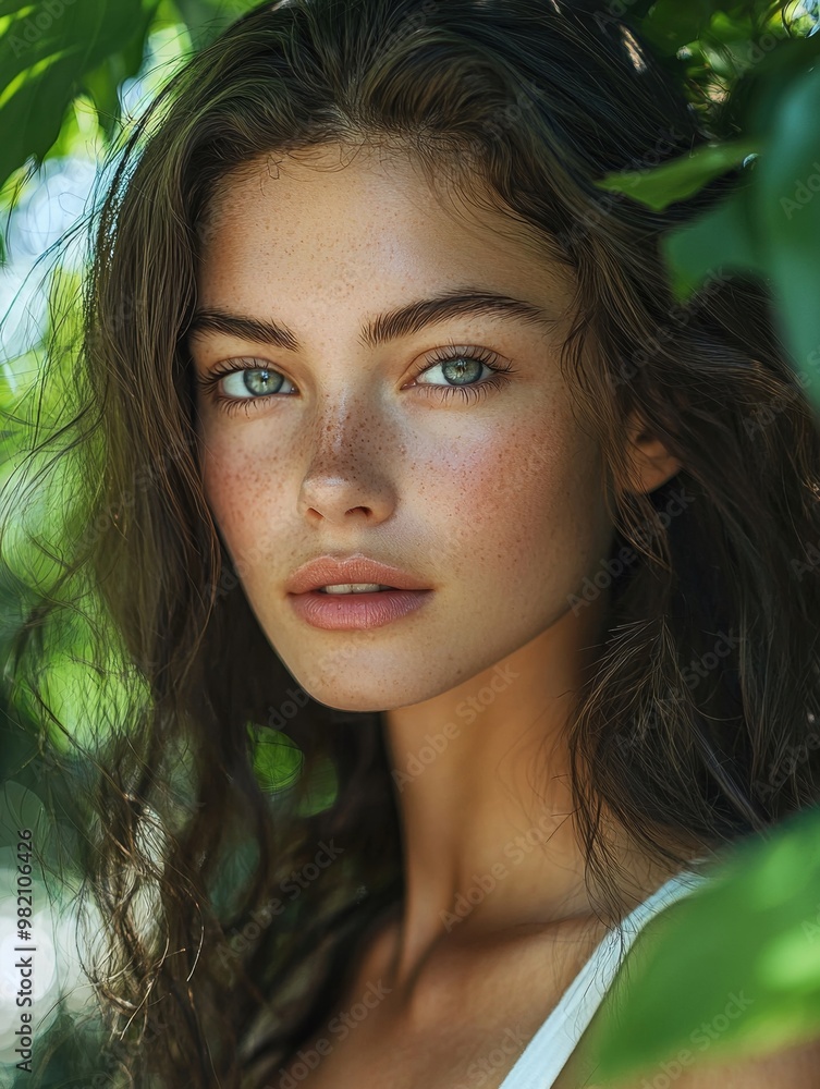 Captivating Portrait of a Serene and Graceful Woman Amid Nature s Vibrant Embrace Captivating Portrait of a Serene and Graceful Woman Amid Nature s Vibrant Embrace
