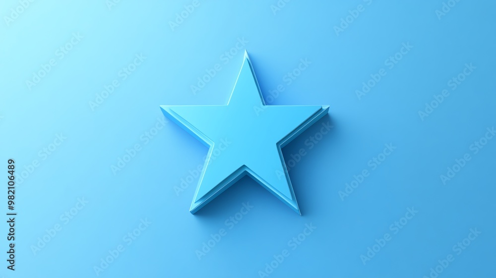 A single blue star sits on a blue background. A single blue star sits on a blue background.