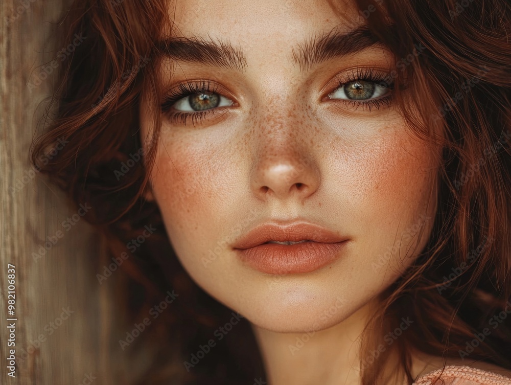 Captivating Portrait of a Thoughtful Woman in Warm Earthy Tones Captivating Portrait of a Thoughtful Woman in Warm Earthy Tones