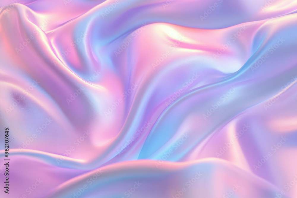 Obraz premium Smooth pastel satin fabric flowing and forming abstract shapes