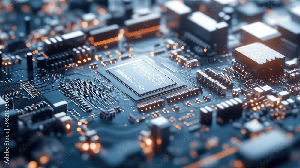 Close-up of a wireless audio circuit board with intricate components, displayed on a clean white background for a tech-focused image. Close-up of a wireless audio circuit board with intricate components, displayed on a clean white background for a tech-focused image.
