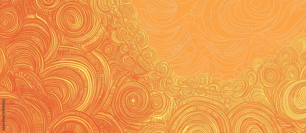 Light orange vector illustration featuring curved Indian inspired patterns This decorative design includes doodles suitable for coloring books and pages aimed at children Light orange vector illustration featuring curved Indian inspired patterns This decorative design includes doodles suitable for coloring books and pages aimed at children