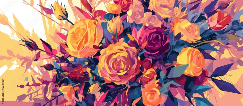 Vibrant bouquet featuring a variety of multicolored roses Vibrant bouquet featuring a variety of multicolored roses
