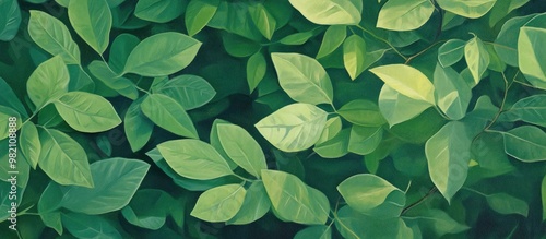 Painting of Senna alata showcasing vibrant green leaves known for their medicinal properties photo