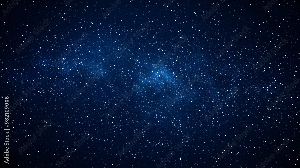 Fototapeta premium A Deep Blue Night Sky Filled with Sparkling Stars and a Milky Way Band Across the Top