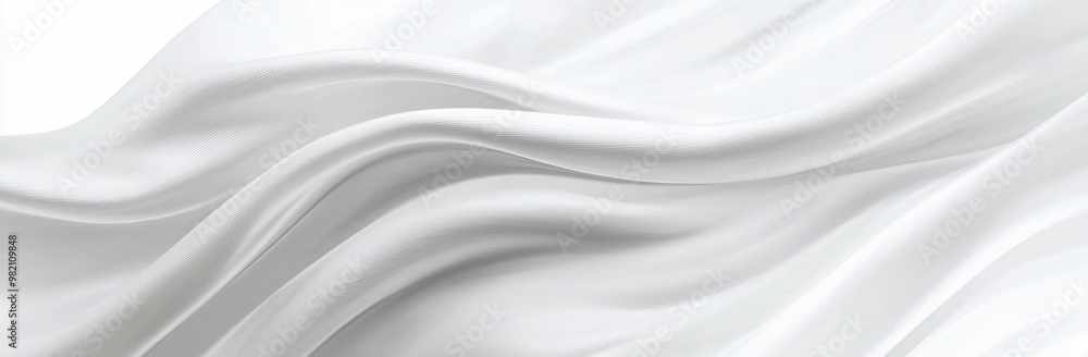Fototapeta premium White satin fabric flowing creating abstract background