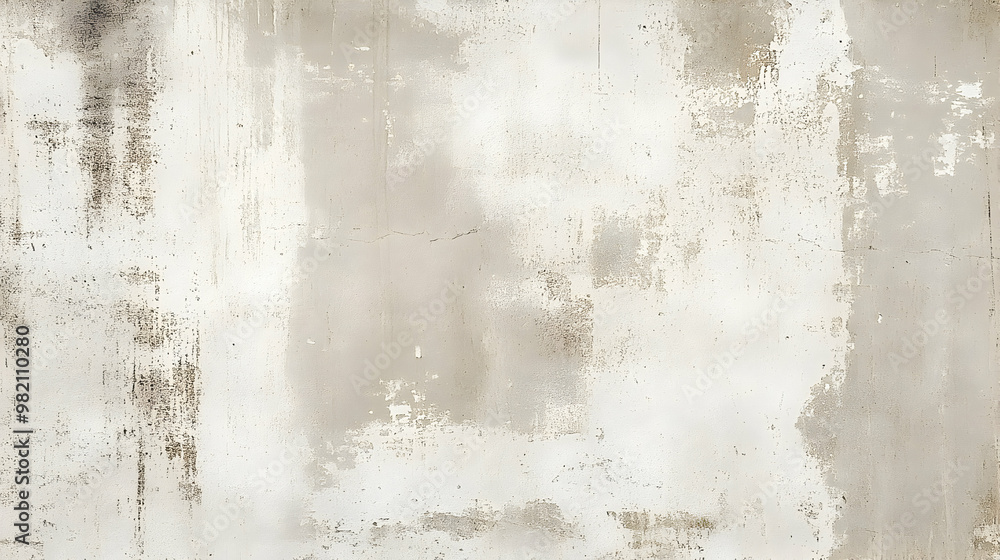 Obraz premium Abstract Beige and White Wall Texture with Peeling Paint and Distressed Surface