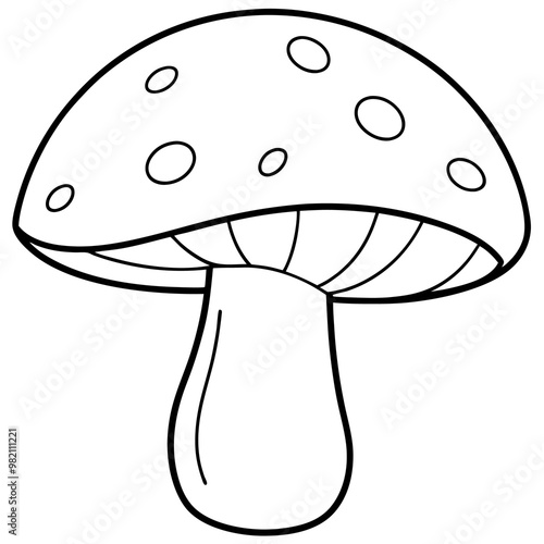 mushroom boletus outline coloring book page line art drawing