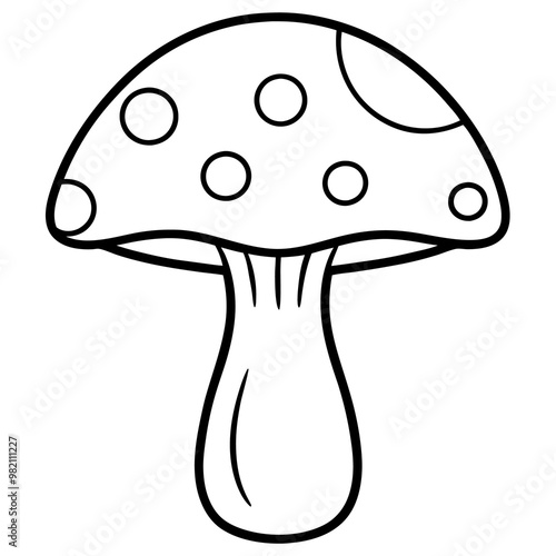 mushroom boletus outline coloring book page line art drawing