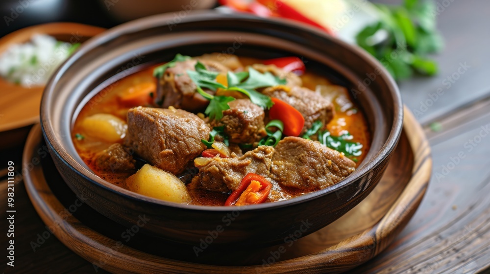 Spicy Beef Curry with Potatoes and Red Pepper Spicy Beef Curry with Potatoes and Red Pepper