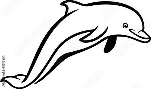 Outline dolphin svg photo