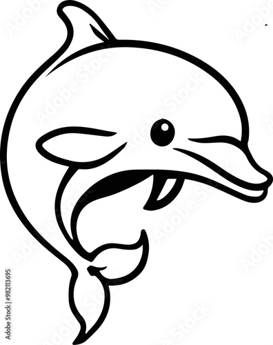 Outline dolphin svg