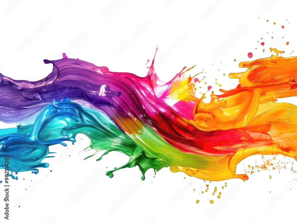 A vibrant splash of colorful paint creating an abstract design. A vibrant splash of colorful paint creating an abstract design.