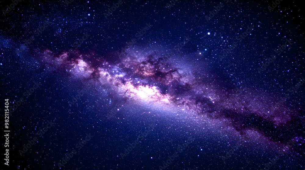 Cosmic Nebula with Stars Shining in Dark Blue Space Cosmic Nebula with Stars Shining in Dark Blue Space