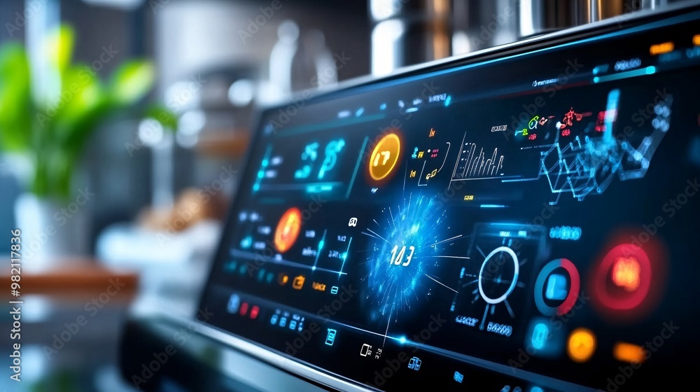 Futuristic Digital Interface with Data and Graphics. Futuristic Digital Interface with Data and Graphics.