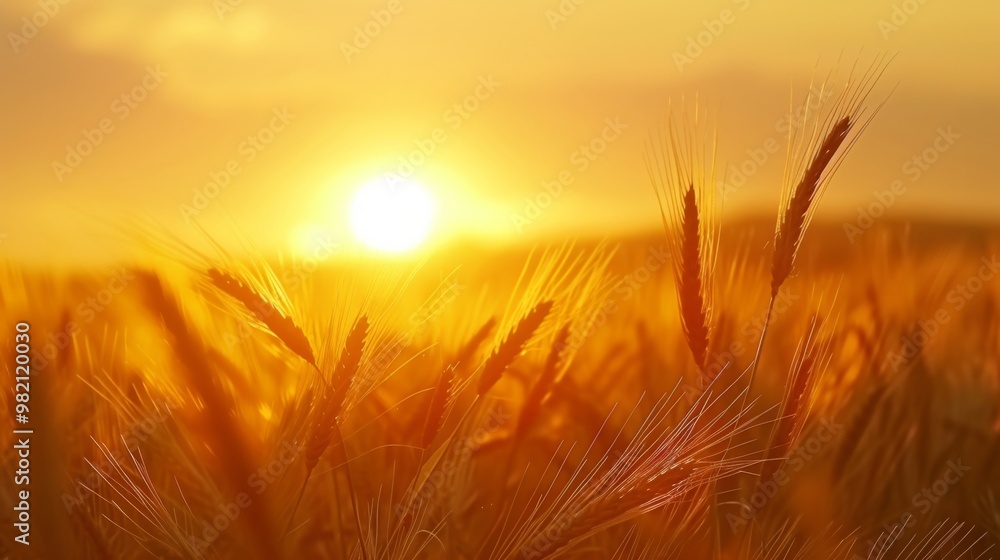 Golden Sunset Over a Wheat Field - Summer Landscape Photography Golden Sunset Over a Wheat Field - Summer Landscape Photography