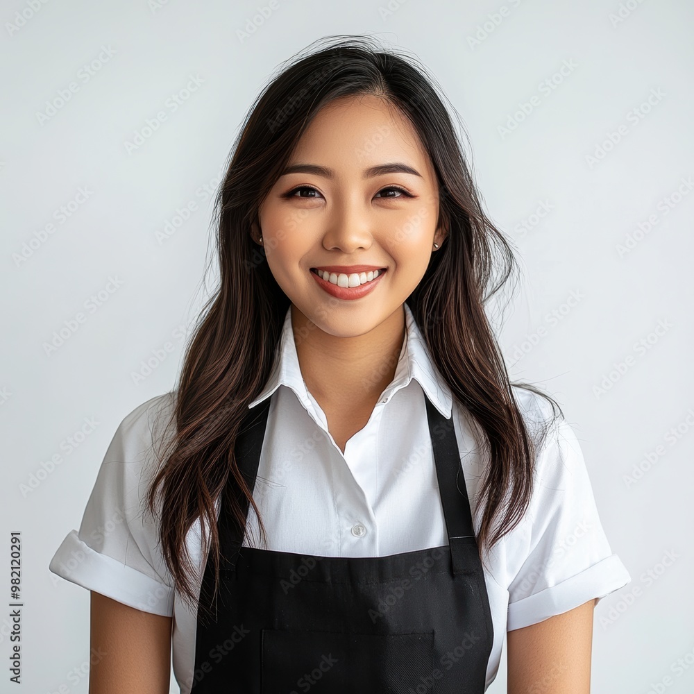 young women in work uniforms and aprons, highlighting their warm smiles and approachable demeanor, perfect for hospitality or service industry promotions. young women in work uniforms and aprons, highlighting their warm smiles and approachable demeanor, perfect for hospitality or service industry promotions.