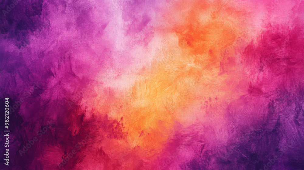 Bold and bright watercolor oil painting background in shades of deep purple, pink, and orange, with expressive brushstrokes forming an abstract, dynamic look. Bold and bright watercolor oil painting background in shades of deep purple, pink, and orange, with expressive brushstrokes forming an abstract, dynamic look.